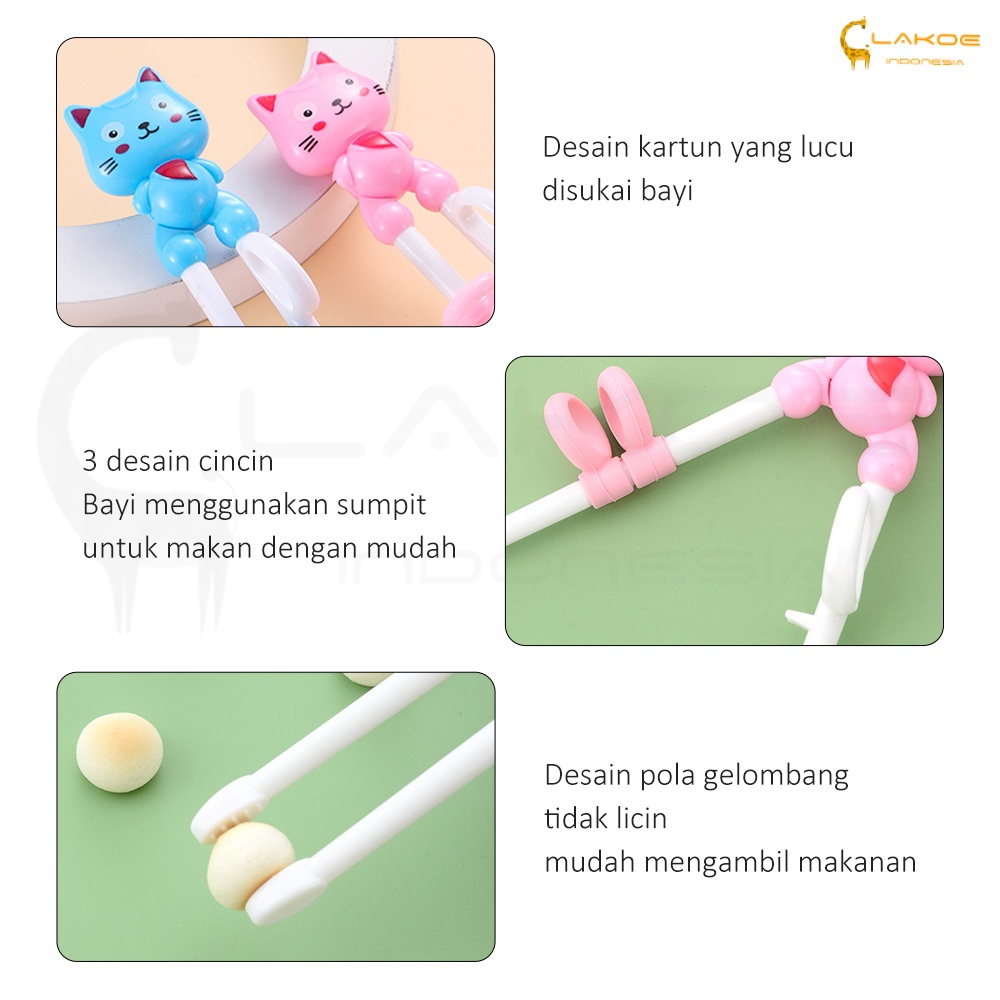 Lakoe Sumpit anak karakter/Training Chopstick/Sumpit Anak Belajar Makan/Sumpit Latihan Bayi