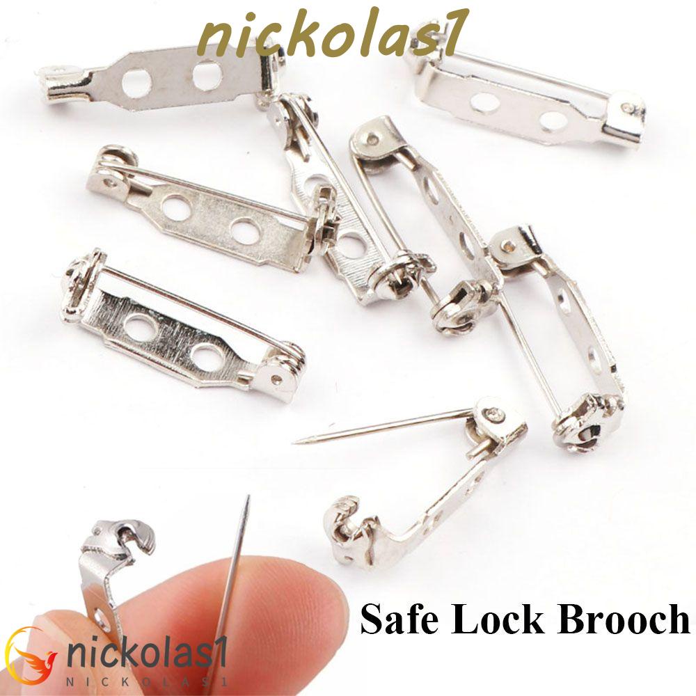 Nickolas1 Bros Aksesoris DIY Badge Holder Safe Lock Brooch