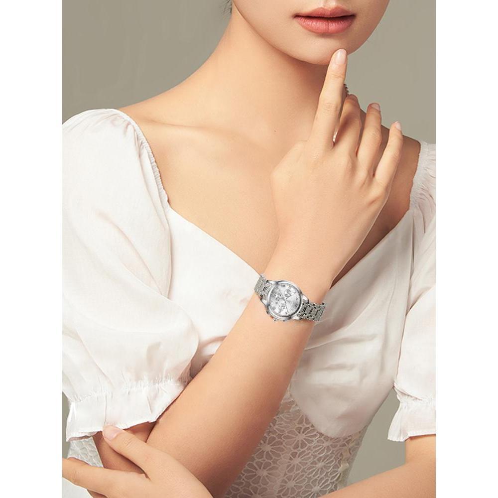 (COD)Jam Tangan Wanita Cewek Fashion Silikon Quartz Kulit Anti Air Women Watch Arloji Original Anti Air Tahan Kecil Branded Elegan Analog Ultra-thin Kecil Korea Analog Putih Gold Hitam Stainless Steel Women Watch