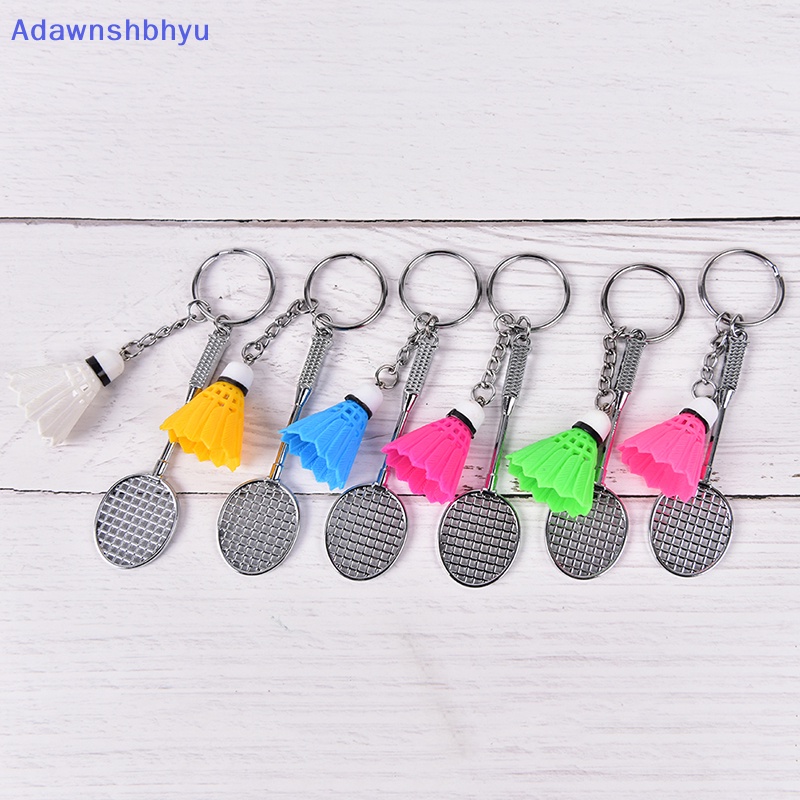 Adhyu Raket Badminton mini Bola Olahraga keyring Gantungan Kunci holder Tas Liontin charm ID