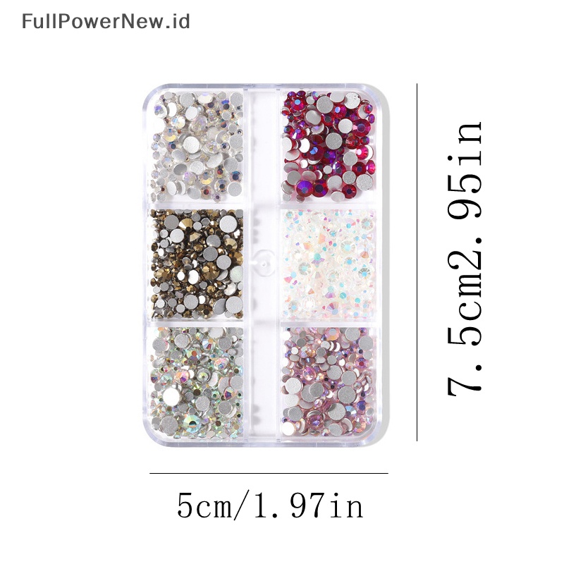 Power Nail Permata Multicolor Kristal AB Berlian Imitasi Glitter Strass Nail Art Decor Diamond ID