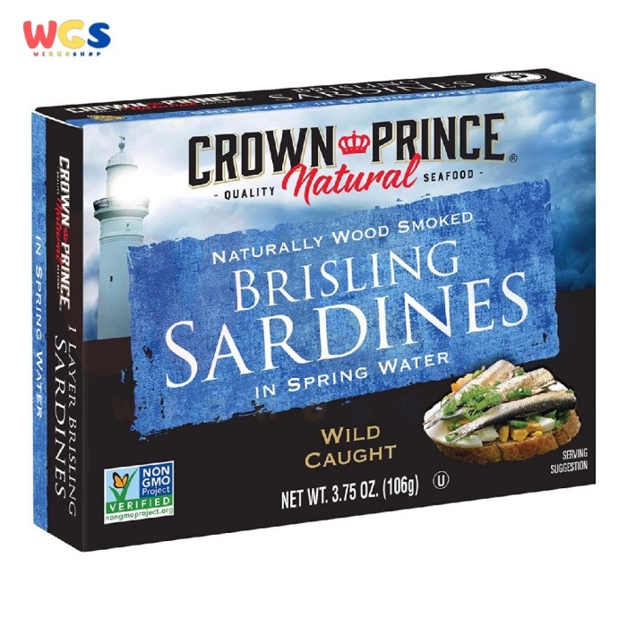 Crown Prince Natural Brisling Sardines In Spring Water 3.75oz 106g