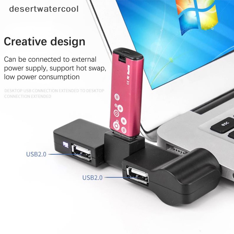 Deid Konektor Adaptor Kabel Data Mini Usb Rotatable 4port Usb 2.0 Hub Expander Splitter Martijn