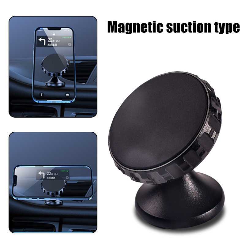 Universal360° Rotatable Magnetic Car Phone Holder Strong Magnet Tempel-type GPS Dashboard Mount Stand Aksesoris Interior Otomatis