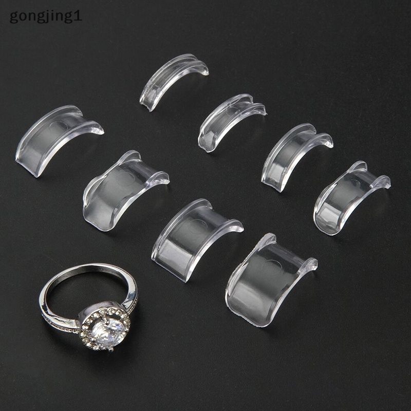 Ggg 8ukuran Silikon Invisible Clear Ring Size Adjuster Mengencangkan Pengecil Alat Perhiasan ID