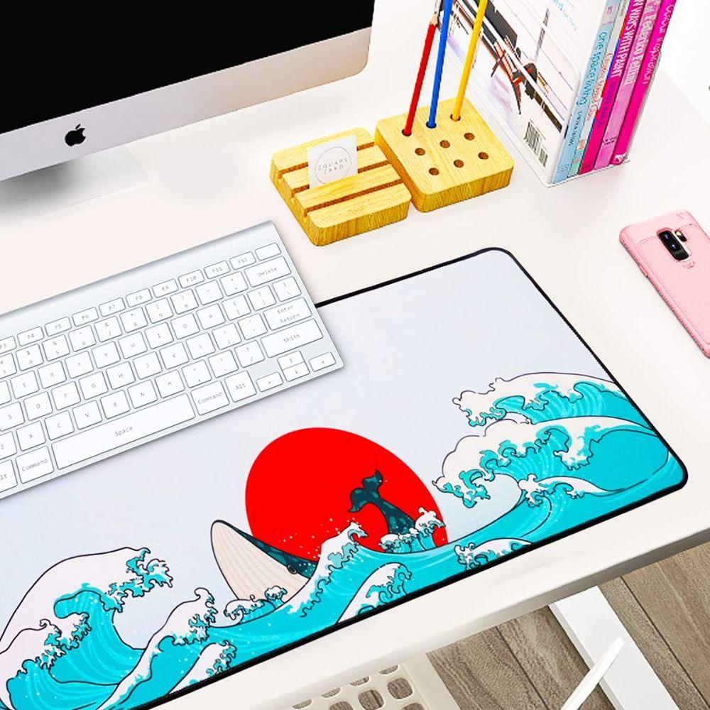 Populer Mouse Pad Anti Air Gelombang Besar Alas Meja Untuk Kantor