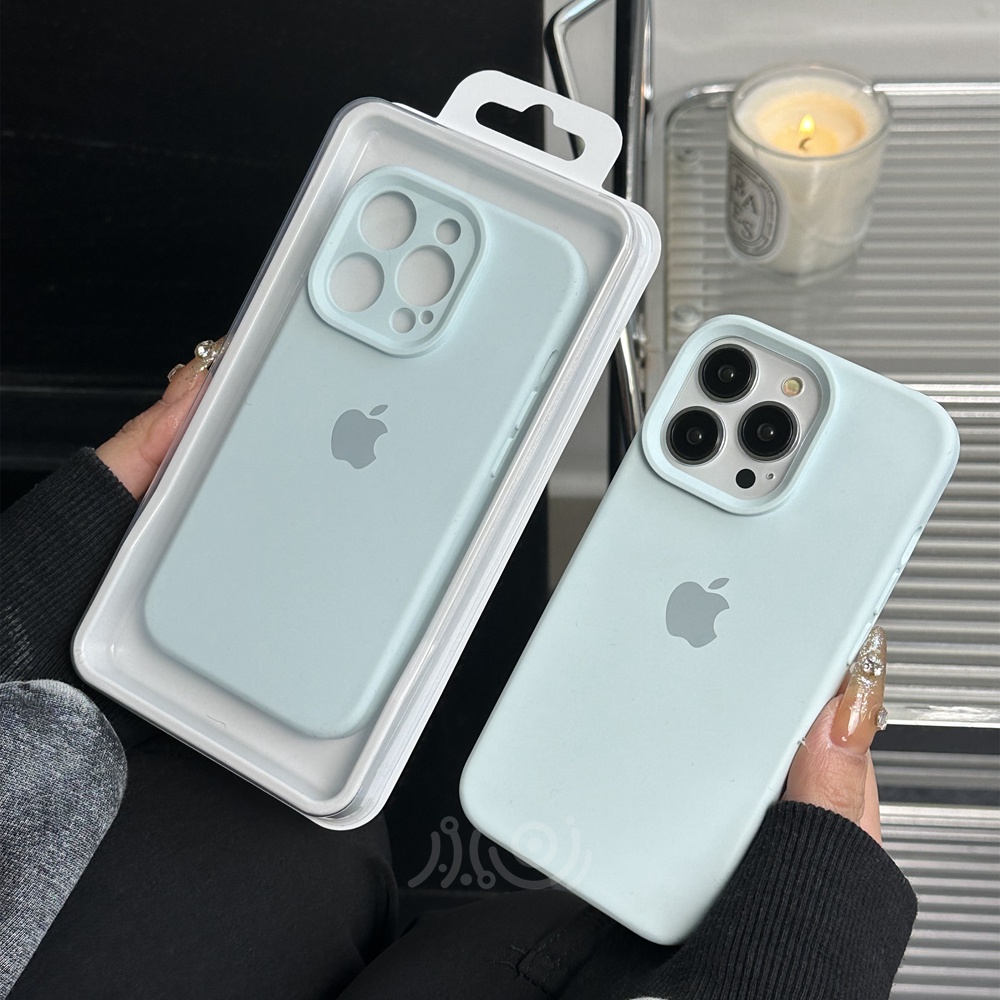 IPHONE Casing Ponsel Silikon Cair Untuk Iphone11 12 13 14 Pro Max Case Iphone14 Plus Full Cover Shockproof Soft Casing Penutup Belakang