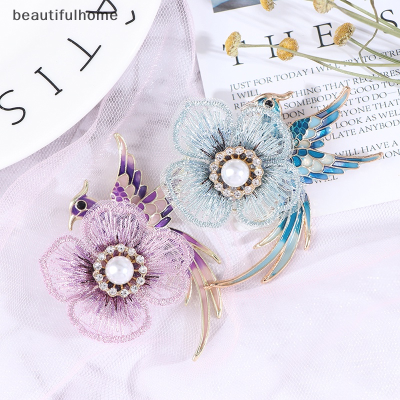 {beautifulhome} 1pc Bros Berlian Imitasi Untuk Wanita Enamel Burung Pin Merak Fashion Bros Hadiah.