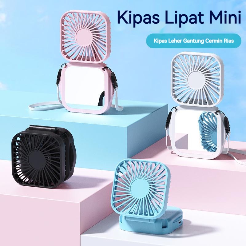 【COD】Kipas Portable Leher Gantung/Kipas Angin Portable Mini Lipat/Kipas Mini Powerbank 500MAH Portable Pocket Kipas