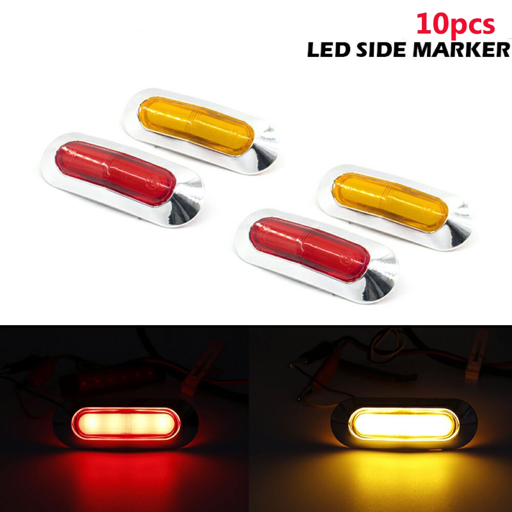 10pcs Lampu Peringatan LED Barang Mobil Diode Light Trailer Truk Orange Putih Merah LED Side Marker Lamp Untuk Aksesoris Mobil