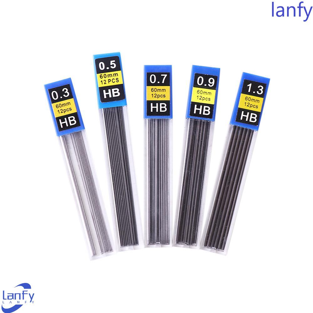 Lanfy 5pcs Pensil Refill Aksesoris Tulisan Kantor Menggambar Seni Sketsa 0.3mm 0.5mm 0.7mm 0.9mm Pensil Mekanik HB Pensil Isi Ulang