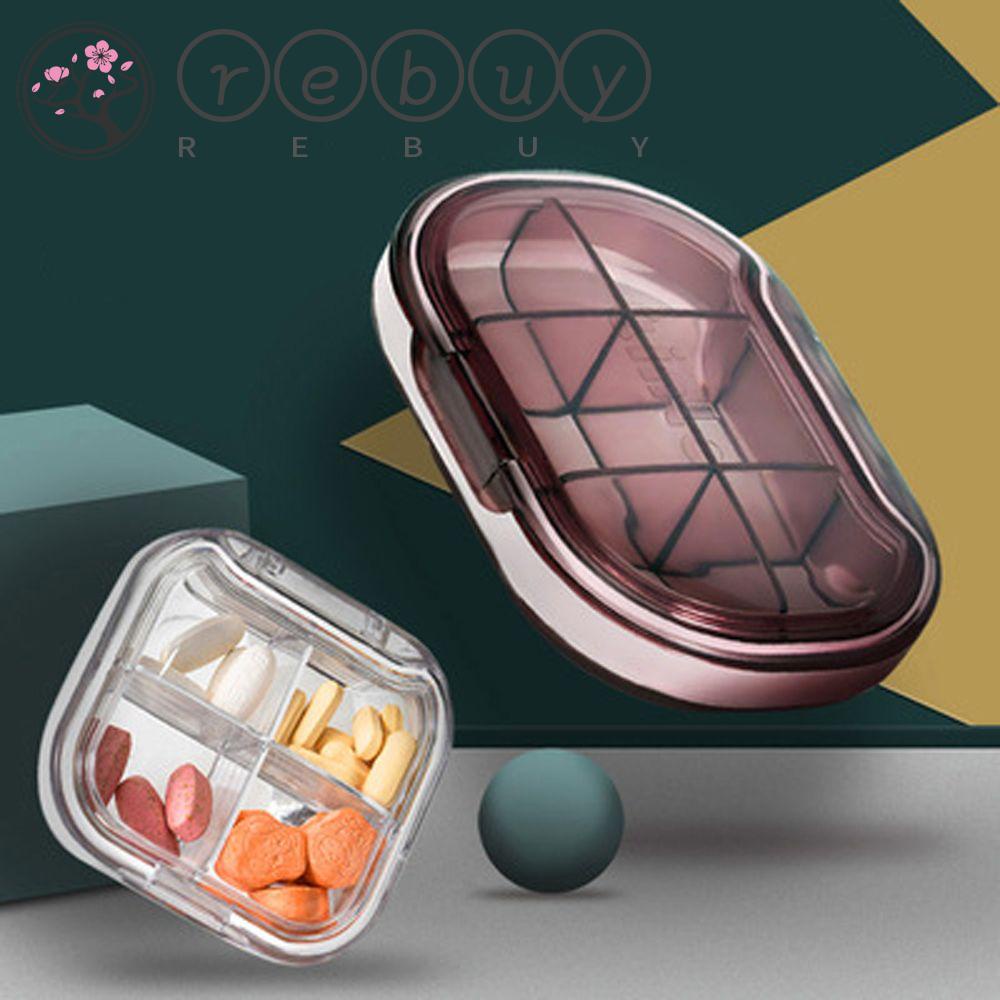 Rebuy Kotak Pil Obat 4/6 Grids Portable Anti Air Vitamin Kapsul Organizer