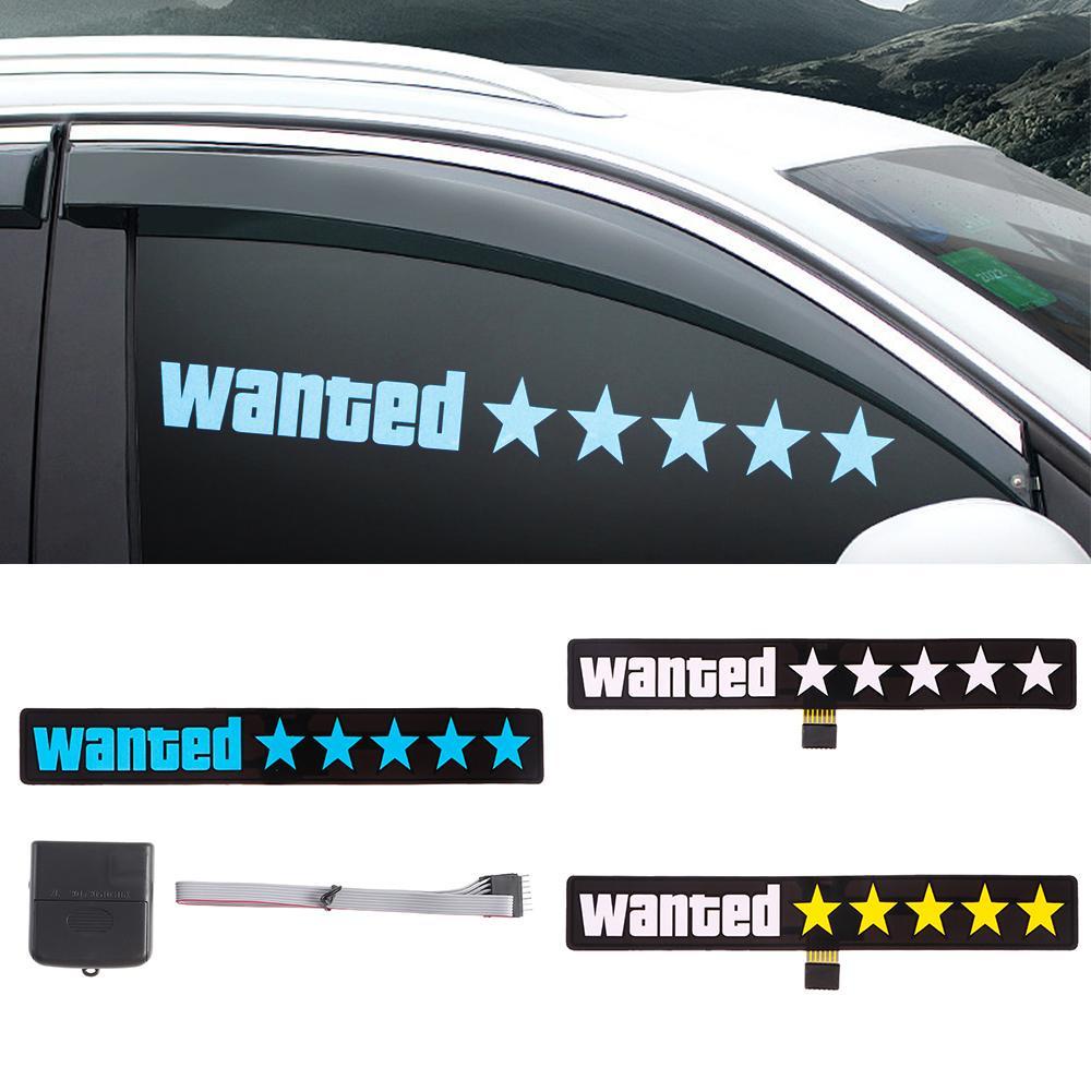 POPULAR Led Stiker Mobil Tanda Pengaman Jendela Mobil Dekorasi Sticker Wanted