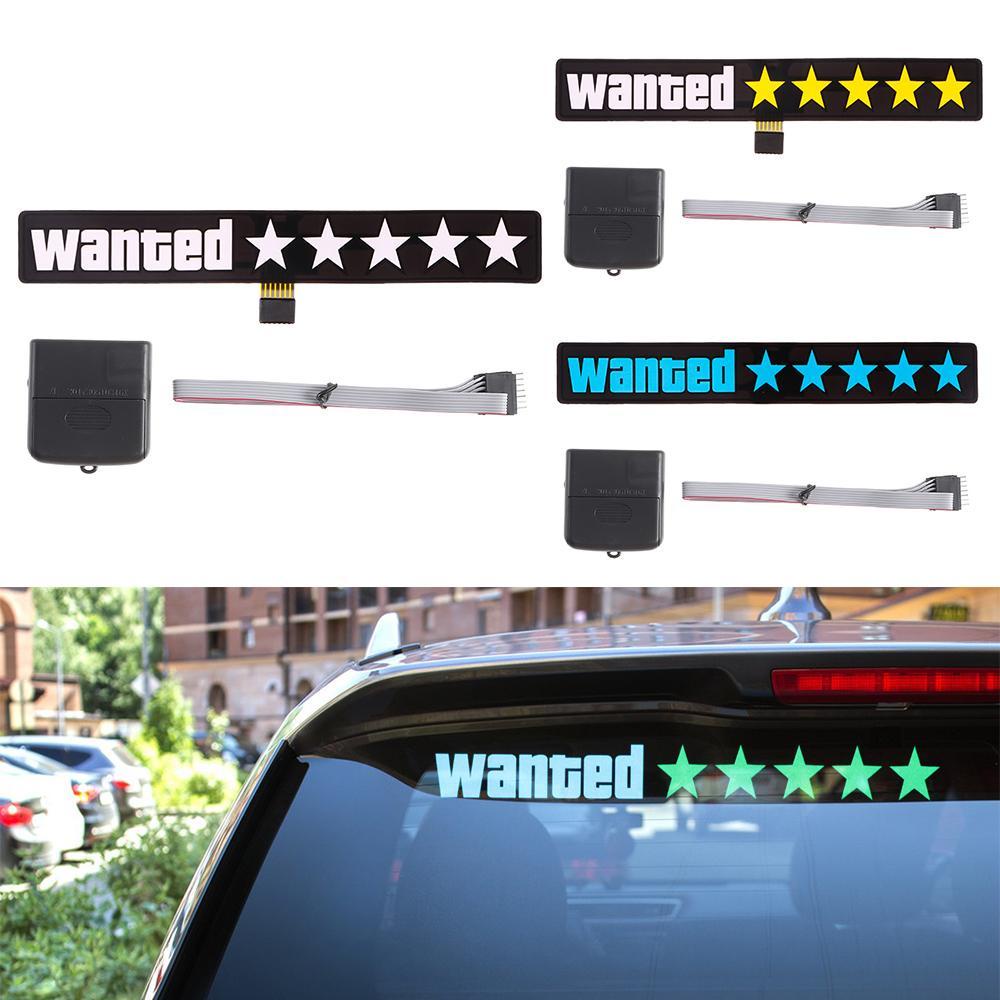 POPULAR Led Stiker Mobil Tanda Pengaman Jendela Mobil Dekorasi Sticker Wanted