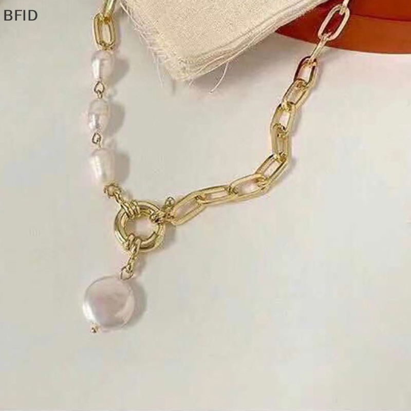 [BFID] Kalung Rantai Leher Gaya Baroque Untuk Wanita Mutiara Simple Hip Hop Metal Choker Punk Clavicle Chain Jewelry [ID]