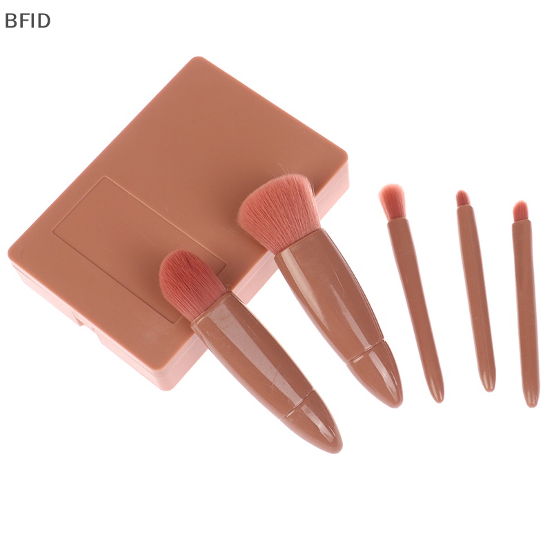 [BFID] 5pcs Set Alat Kuas Makeup Bedak Kosmetik Brush Eye Shadow Dengan Cermin [ID]