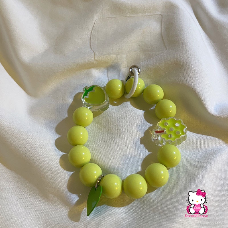 IPHONE Gelang Tangan Akrilik Gadis Korea Gantung Universal Gelang Untuk Iphone14 13 12 11 Pro Max MiNi Lucu Warna-Warni Manik Bulat Telepon Rantai