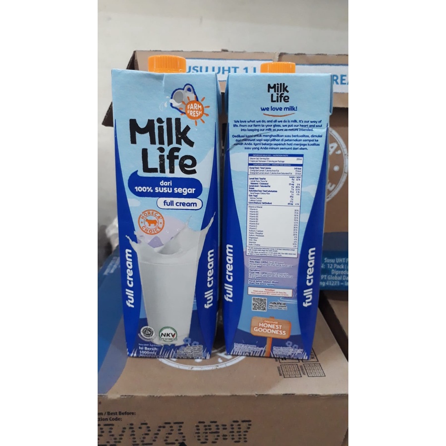 

SUSU UHT FULL CREAM MILK LIFE MURAH/SUSU UHT MILK LIFE 1 LITER 1 DUS ISI 12