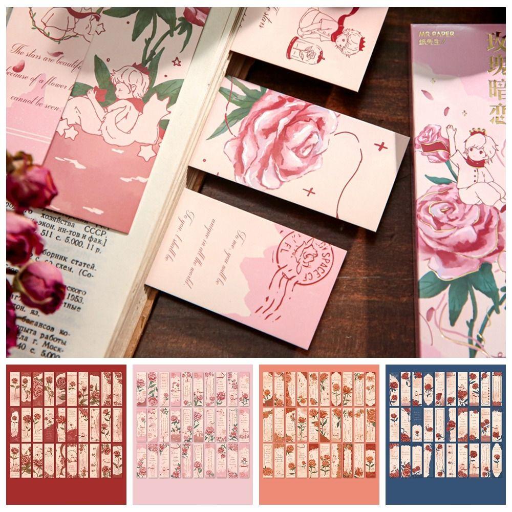 [Elegan] Kertas Bookmark Sepuhan Retro Paper Card Hadiah Ulang Tahun Penanda Membaca Penanda Halaman Buku Romantis Untuk Scrapbooking