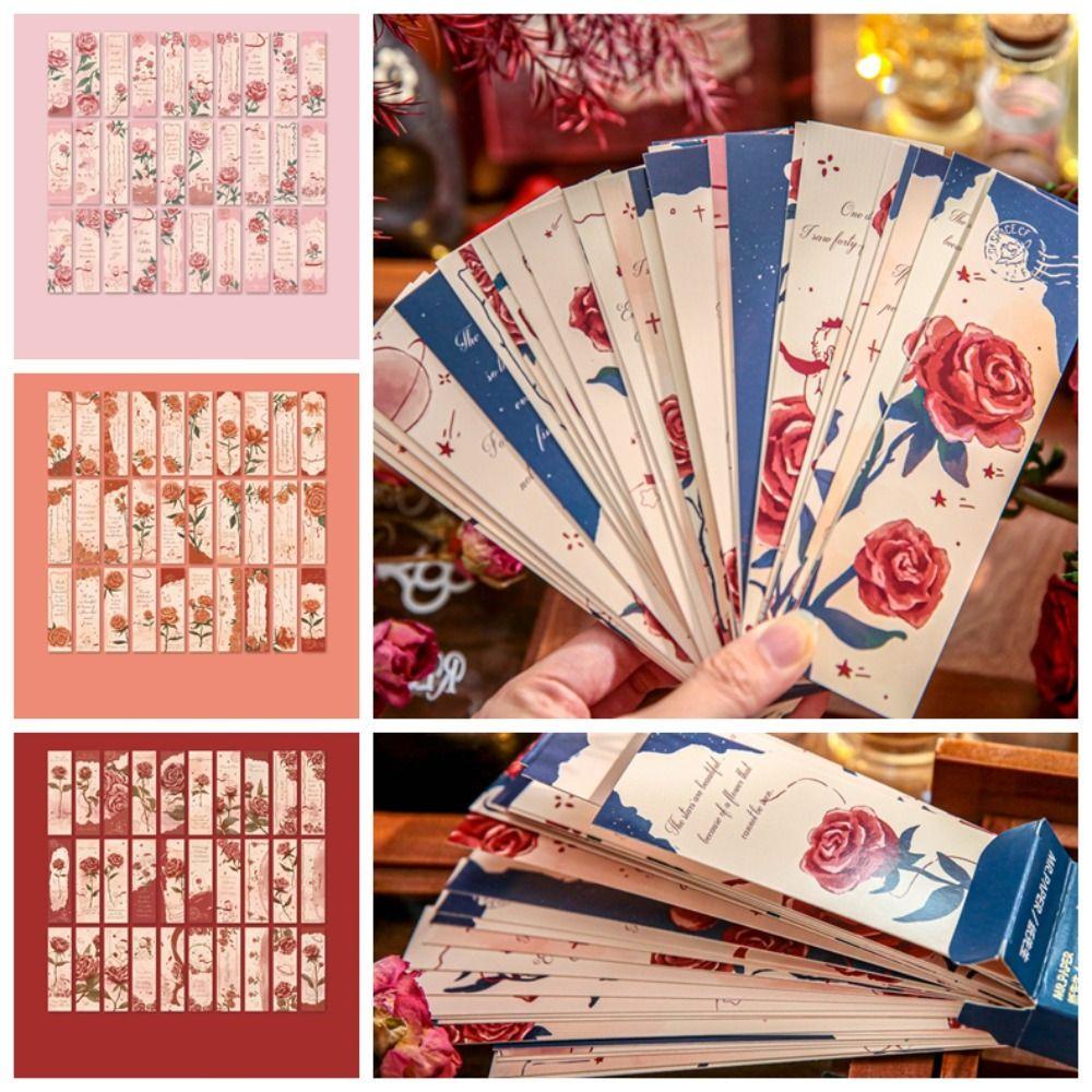 [Elegan] Kertas Bookmark Sepuhan Retro Paper Card Hadiah Ulang Tahun Penanda Membaca Penanda Halaman Buku Romantis Untuk Scrapbooking