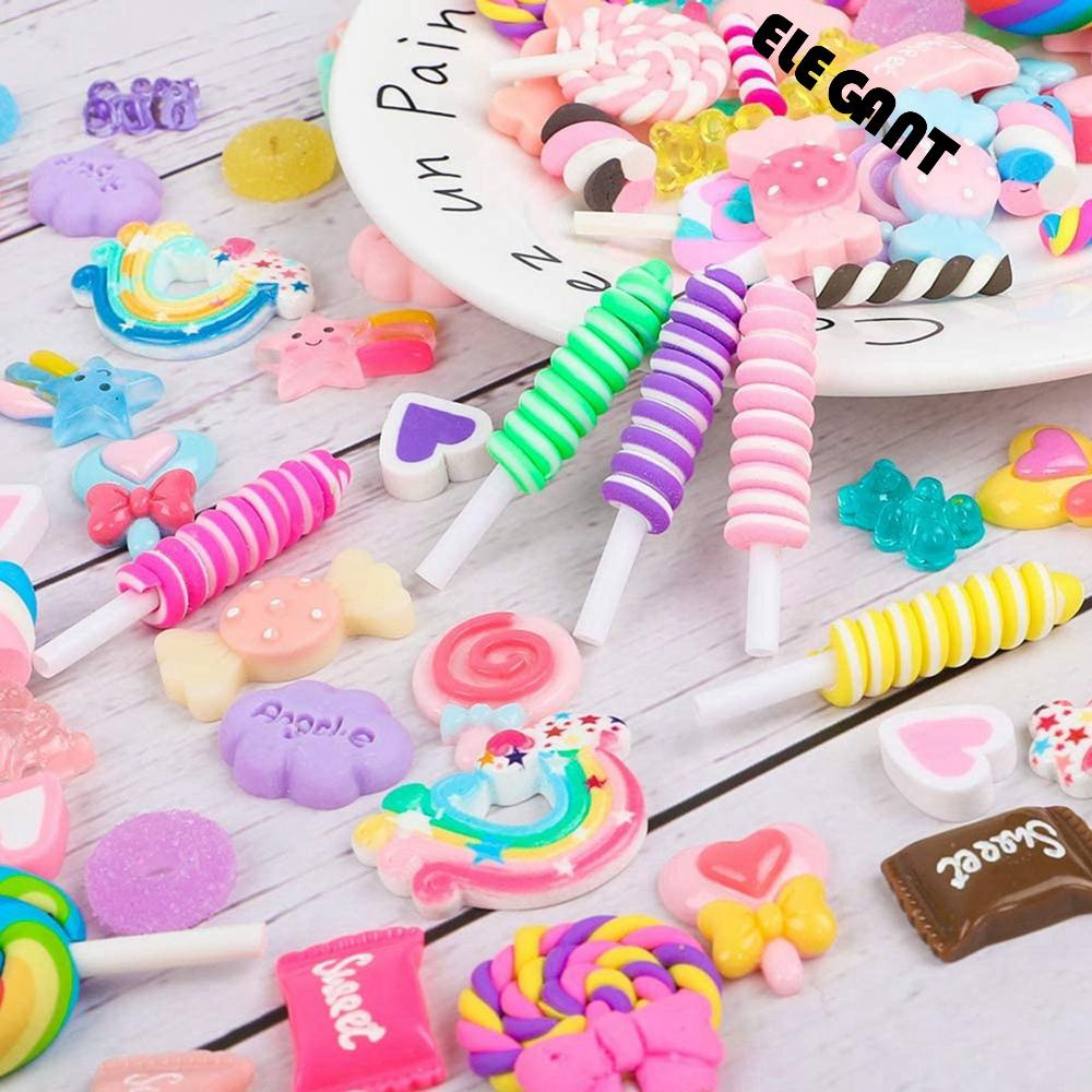 [Elegan] Slime charms Ringan Tidak Beracun Untuk Jepit Rambut Gantungan Kunci croc Aksesoris Permen Pesona Hadiah Perlengkapan scrapbooking