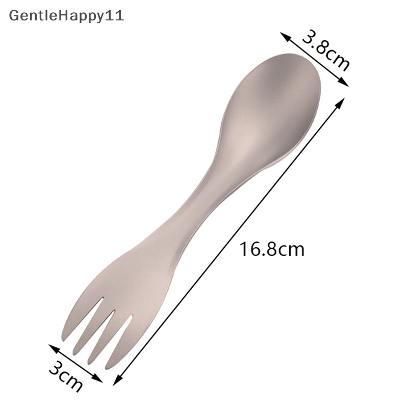 Gentlehappy Sendok Titanium Spork Outdoor Camping Piknik Dual purpose Titanium Fork Spoon Ultralight Cookware Peralatan Camping Portabel id