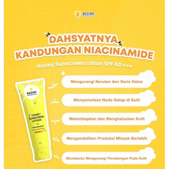 Beeme Honey Sunscreen Lotion With Niacinamide SPF 50+++ 20GR