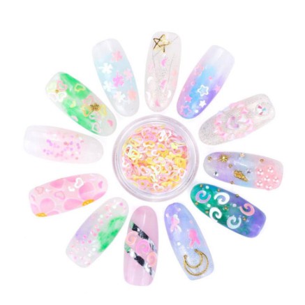 Glitter gliter sequin untuk nail art 1 box isi 12 pcs