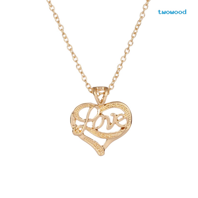 Kalung Cinta Hati Huruf Berongga Twowood