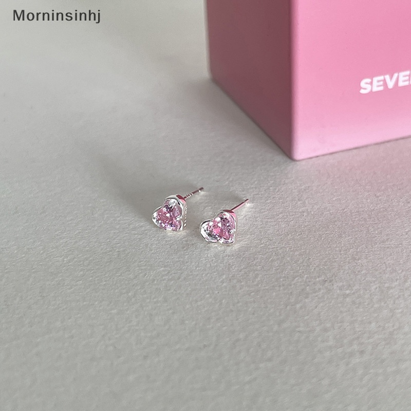 Mornin 1pasang Fashion Cinta Ringan Stud Earring Mini Warna-Warni Zirkon Jantung Telinga Stud Untuk Wanita Perhiasan Tulang Rawan Telinga id