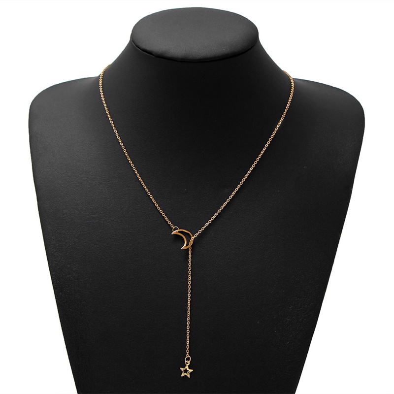 Kalung Liontin Bulan Sabit Simple Elegan Adjustable Untuk Wanita