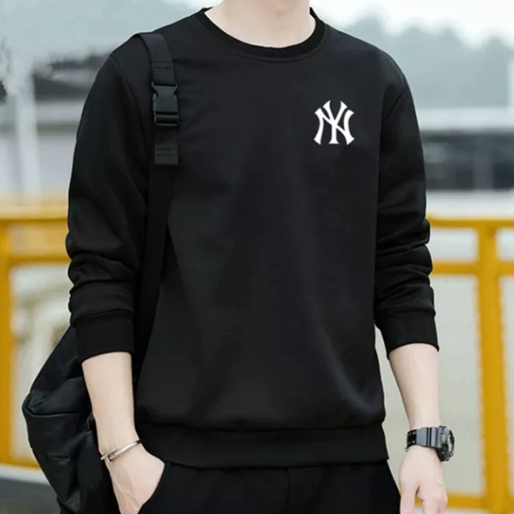 Crewneck Sweater NY Pria Wanita Unisex Size M L XL XLL Cn New York Remaja Dewasa Distro Bahan Fleece