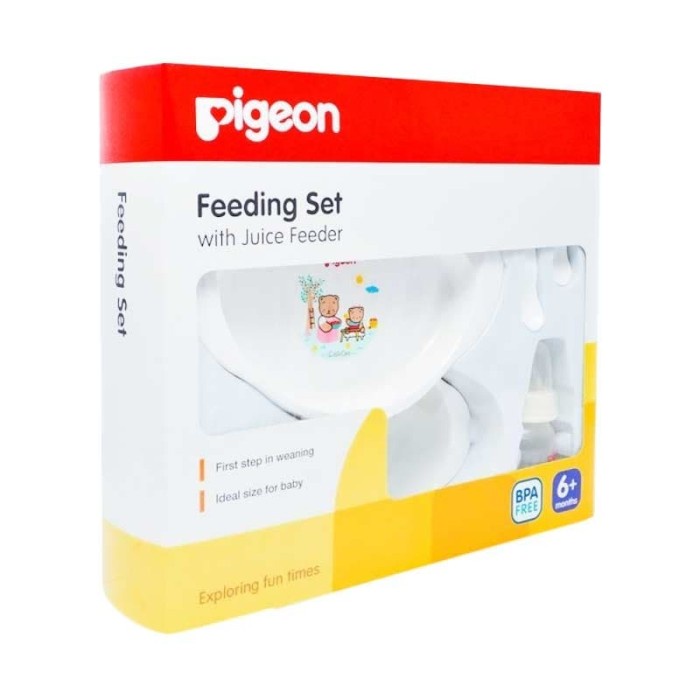 Pigeon Pr050322 Feeding Set With Juice Feeder Set Alat Makan Bayi