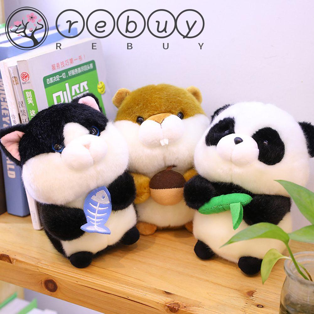 REBUY Rebuy Panda Plush Doll Kualitas Tinggi Hadiah Ulang Tahun Hewan Kecil Yang Lucu Boneka Hewan Plushie Masa Kini Menenangkan Mainan Tupai Harta Nasional Panda Mainan Mewah