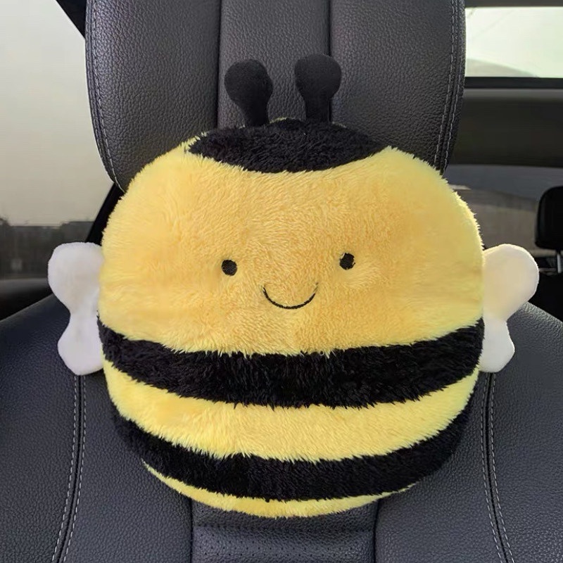 Car cartoon little bee headrest, Pelindung Bahu Lebah Kecil Mobil Yang Lucu