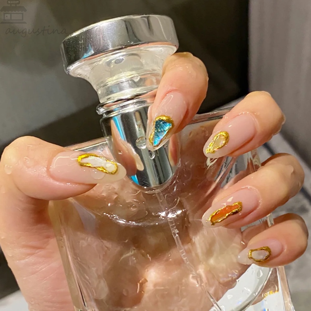 AUGUSTINA Augustina Nail Art Ornamen Jepang Bersinar Tidak Teratur Halus Perhiasan Kuku DIY