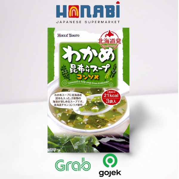 

Hokkai Yamato Wakame Kombu Iri Soup 21G - Sup Rumput Laut Made In Japan