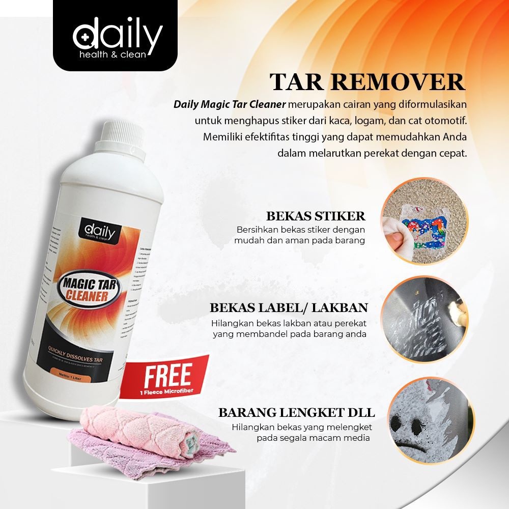 PEMBERSIH LEM STIKER - DAILY MAGIC TAR CLEANER - PEMBERSIH PENGHILANG BEKAS STICKER REFILL 1 LITER