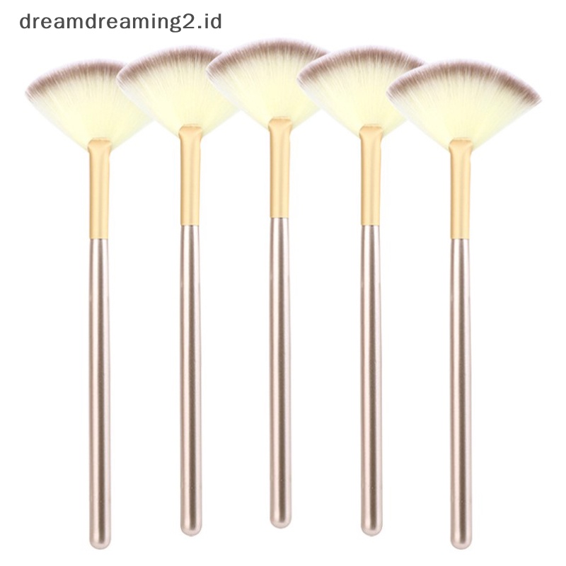 (drea) 3pcs Fan Brushes Sikat Wajah Brush Makeup Lembut Aplikator Kosmetik //