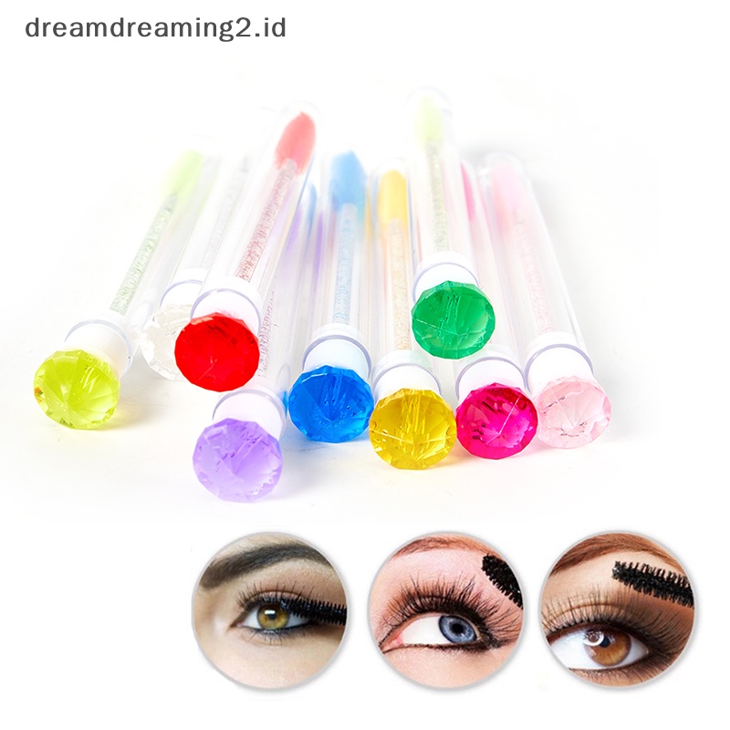 (drea) Sikat Bulu Mata Dengan Tabung Sikat Alis Diamond Reusable Replaceable Dust-proof/