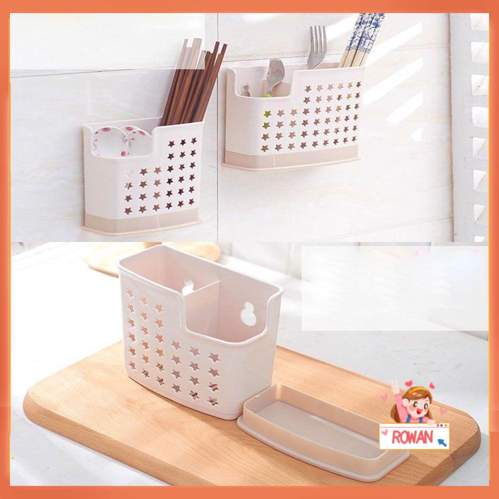 R-FLOWER Cutlery Organizer 2kisi Kotak Penyimpanan Sumpit Tempat Peralatan Masak Aksesoris Dapur Sumpit Sendok Garpu Holder