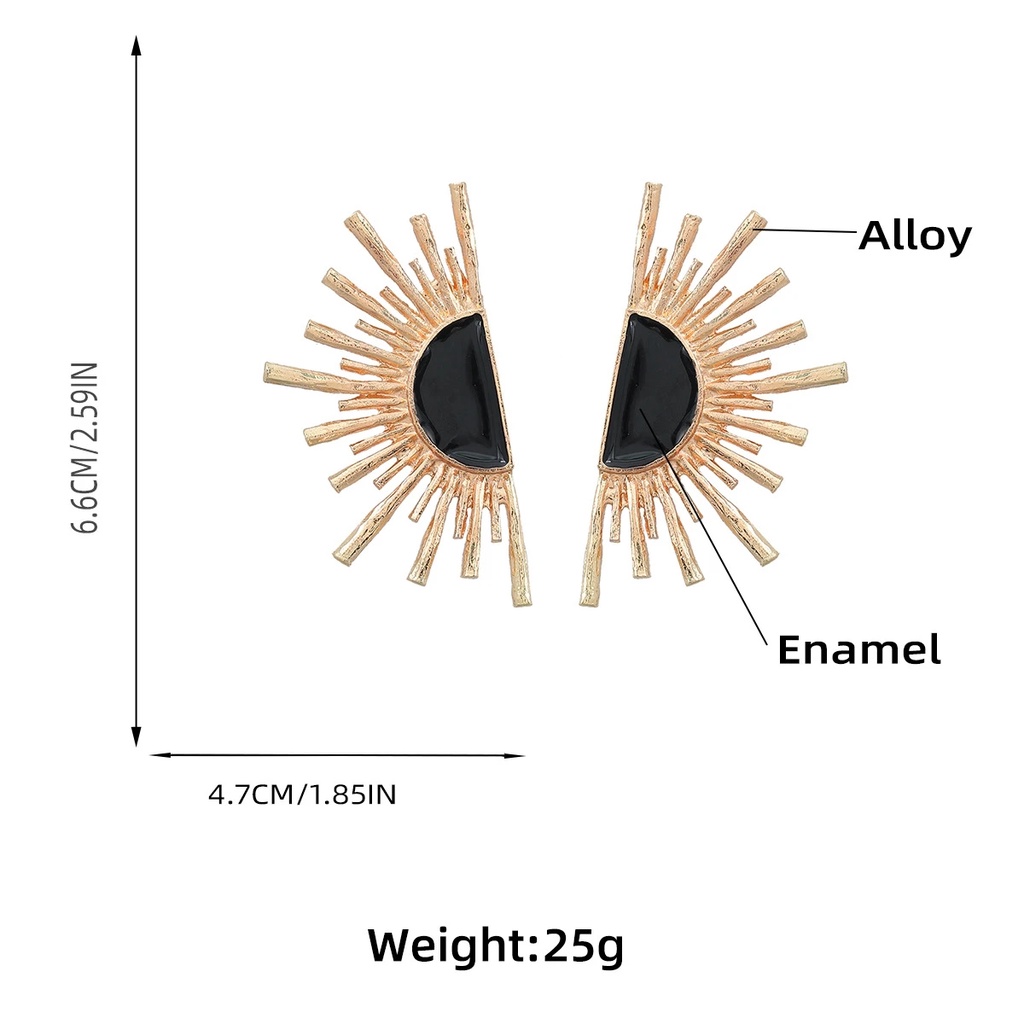 Aksesoris Perhiasan Menjuntai Anting-Anting Logam Berbentuk Kipas Anting-Anting Wanita Pesta Gadis Pernikahan Liburan Vintage Wanita Elegan Pesta Tidak Teratur Bunga Matahari Drop Minyak Anting-Anting Hadiah