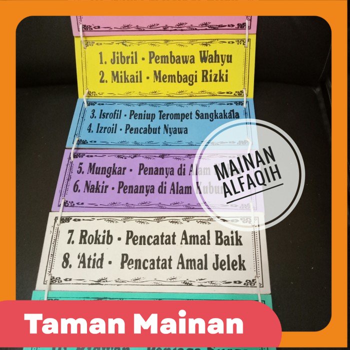 Pajangan Edukatif Nama Malaikat beserta Tugasnya Kayu