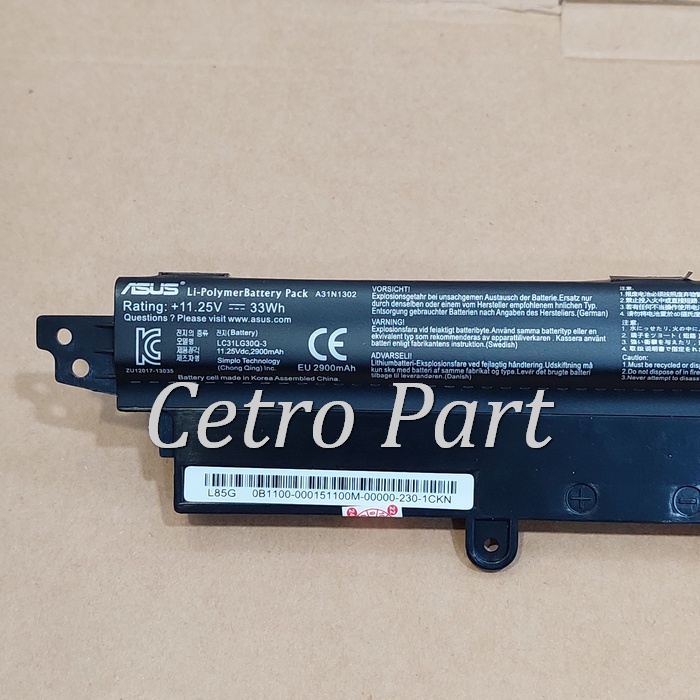 Baterai Batre Battery ASUS VIVOBOOK X200 X200CA X200MA F200C F200CA Series A31N1302 -NEW