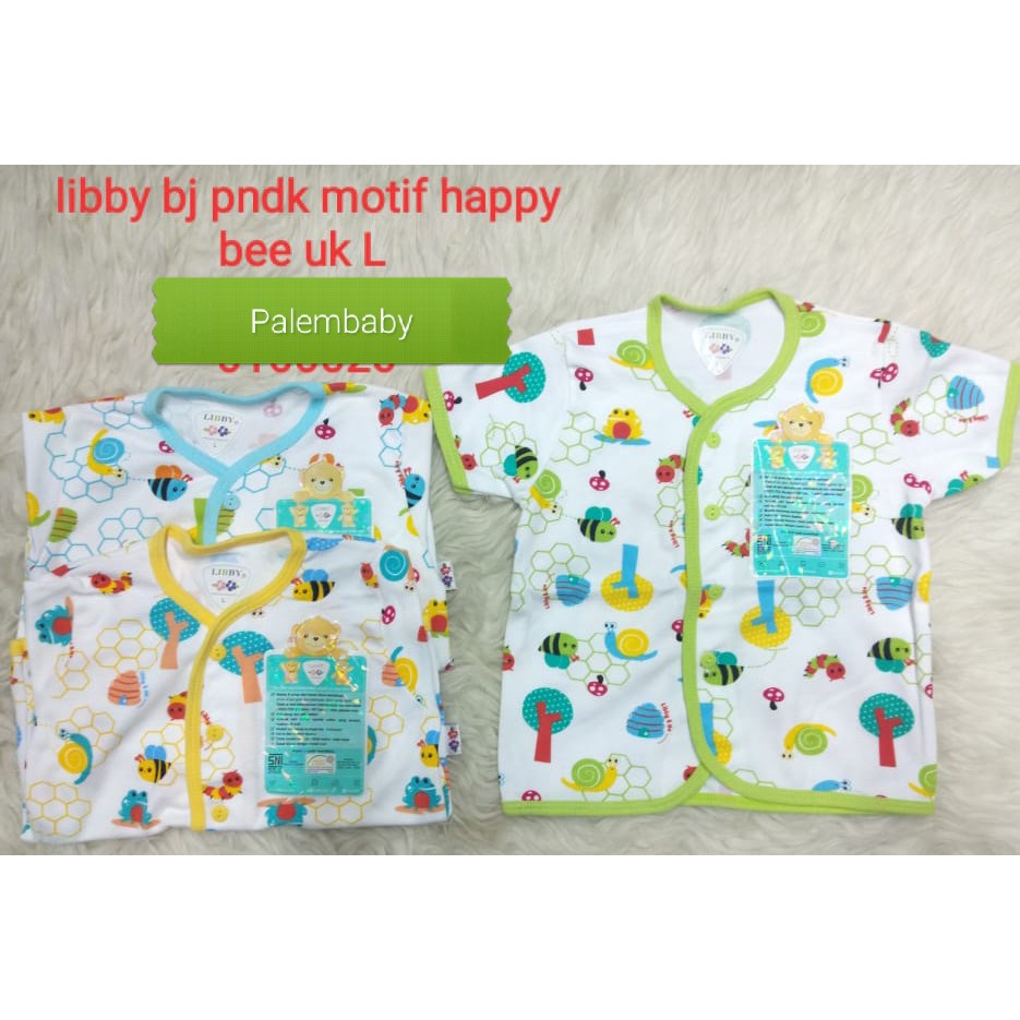 libby 3pcs atasan pendek kancing depan warna dan motif