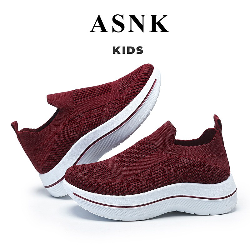 [GROSIR][COD] SEVEN_DAY SEPATU RAJUT SLIP ON ANAK CEWEK COWOK USIA 3-10 THN WM2329 MAROON