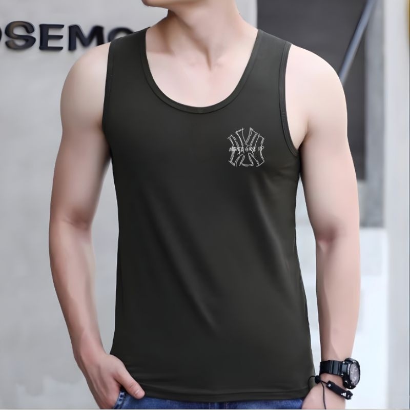 Singlet Pria NEVER GIVE UP Kaos Singlet Pria Cotton Combed