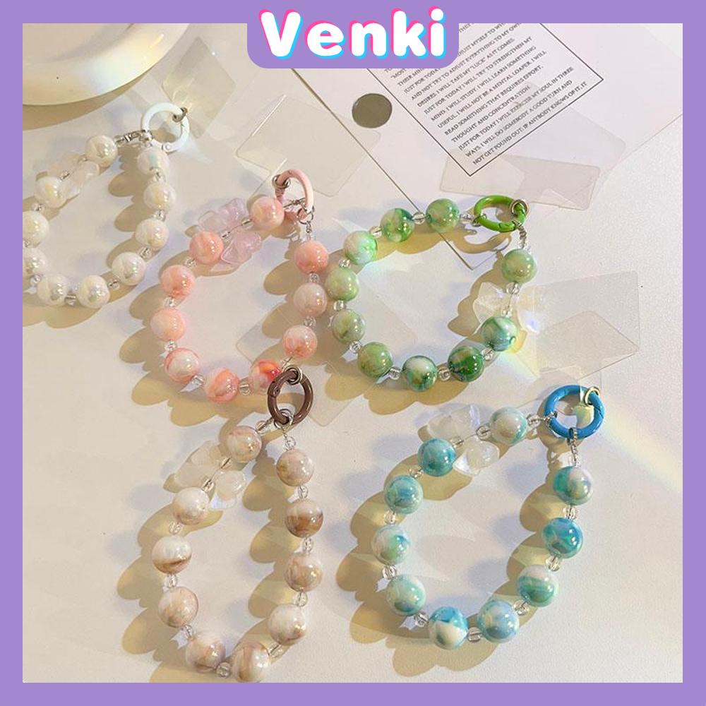 Venki - Casing Ponsel Gesper Gelang Lanyard Gelang Manik-manik Berwarna-warni Yang Indah Berbagai Macam Gaya Multicolor Hati Busur Bulan Multicolor Sederhana Kompatibel iPhone Case