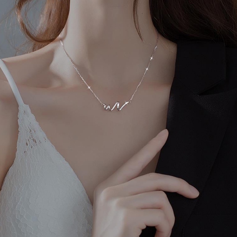 Kalung Geometris Melingkar Fashion Berlian Imitasi Alloy Untuk Wanita