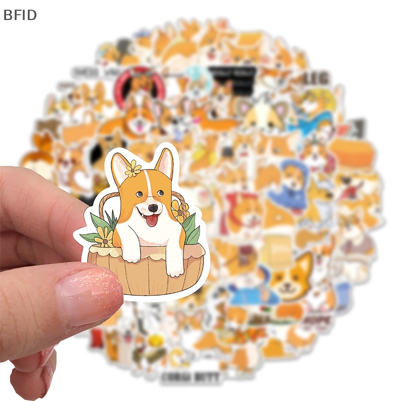 [BFID] 50 /100 Pcs Lucu Corgi Kawaii Hewan Stiker Ponsel Bagasi Skateboard Laptop Gitar Kartun Grafiti Tahan Air Stiker Stiker [ID]
